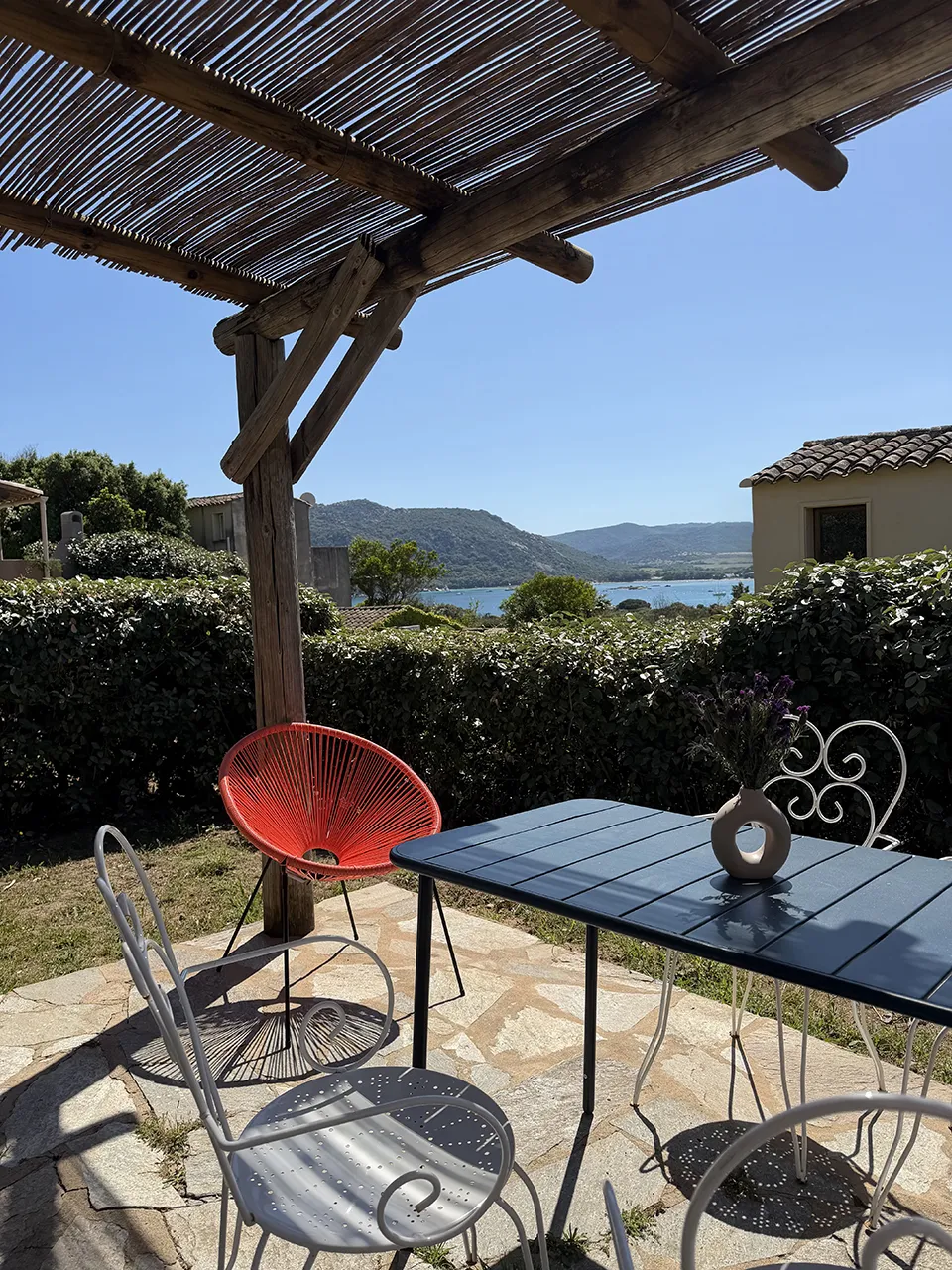 Terrasse avec vue mer Location Villa 2-4 personnes Santa Giulia Porto-Vecchio